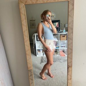Blue grey body suit